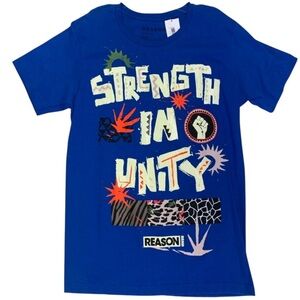 Reason strength n unity Blue Graphic T-Shirt